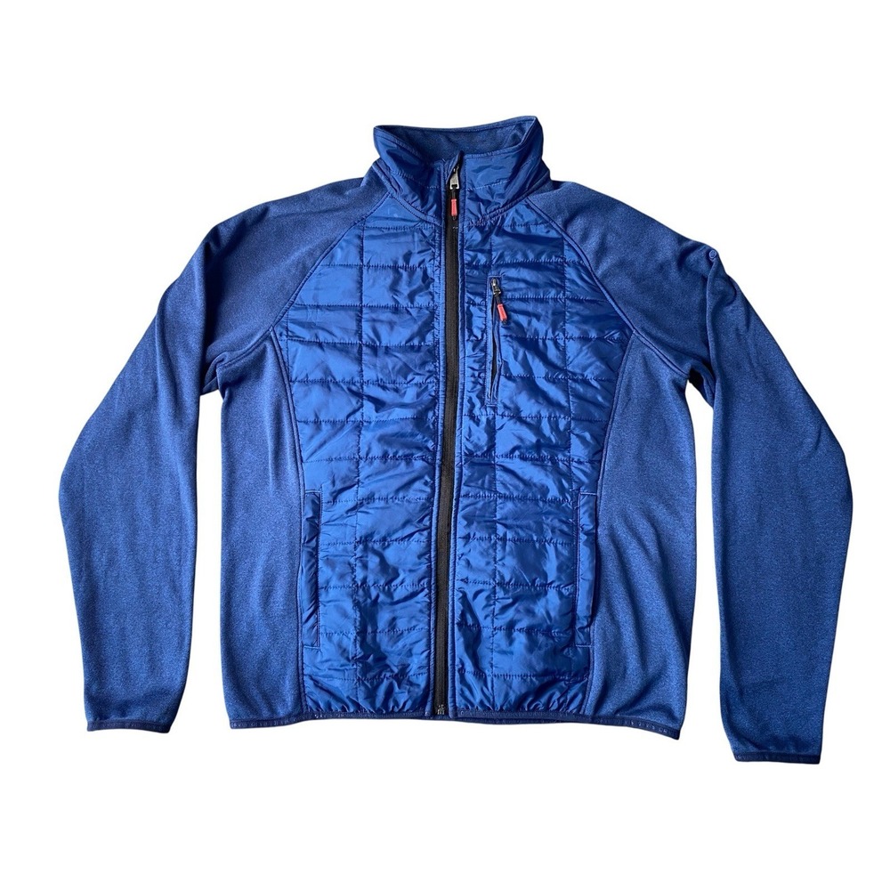Orvis Jacket Mens Medium True Blue Mixed Media Full-Zip Lightweight Quilted